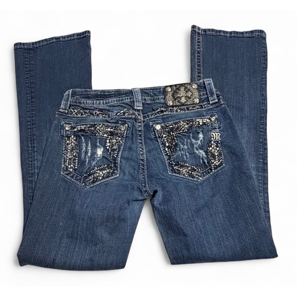 Miss Me Dark Blue Embellished Boot Cut Jeans